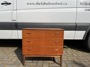 Handsome Mid-century Modern teak 3 drawer cabinet - fantastic vintage condition - nicely made - measures - (SOLD)