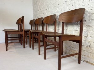 Spectacular Classic Set of Danish teak dining chairs - Designed by Borge Mogensen for Soborg Mobelfabrilk - circa 1950s $2,400/set