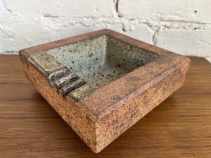 Heavy stoneware ashtray by Tam Irving $50