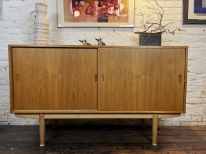Exceptional Mid-century Modern teak sideboard Designed by Borge Mogensen for Soborg - Made in Denmark -notably high quality craftsmanship - a piece you will hand down to generations to come - measures - 59"L x 18"D x 34.5"H - $2400