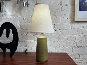 Gorgeous 1960 Pottery lamp designed by Lotte Bostlund - stunning glaze - a collector's piece - comes with a new custom shade - this beauty stands - 20"H - $375