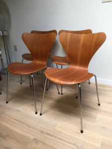 Newly re-finished Mid-century Modern Series 7 chairs designed by Arne Jacobsen for Fritz Hansen - Denmark -(SOLD)