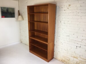 Incredible Mid-century early 60s 2 piece teak book shelf designed by Borge Mogensen for Soborg Mobelfabrik - Made in Denmark -high quality craftsmanship no particle board - excellent vintage condition measures - 39"W x 12"D x 72"H - (SOLD)