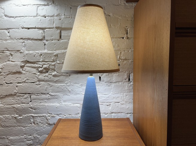 Stunning Mid-century Modern ceramic table lamp with new custom shade - stands(SOLD)