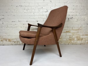 1960s lounge chair made in Norway, made by More Lenestolfabrikk "Musical chairs series" . Very comfortable, reupholstered a couple years ago and still in great condition (SOLD)