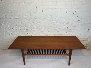 Fantastic Mid-century Modern 2 tier teak coffee table - newly refinished - lovely features - SOLD