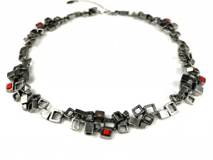 A unique vintage pewter cubist necklace by Canadian Artist Robert Larin SOLD