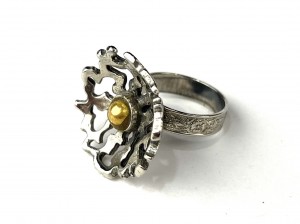 Spectacular Modernist Pewter Ring by Canadian Artist Robert Larin -$50