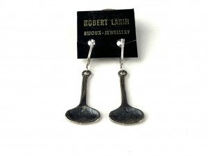Spectacular Brutalist Pewter screw back earrings by Canadian Artist Robert Larin - Montreal - (SOLD)