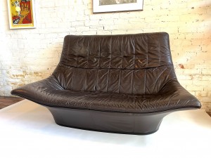 Spectacular Mid-century Modern leather loveseat by Jack Crebolder for Young International - Netherlands - incredibly comfortable and in fantastic vintage condition - WOWZA - (SOLD)