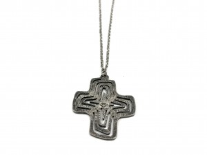 Fabulous MCM textured "cross" necklace by Artist /Designer Guy Vidal - $100