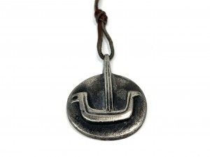 Classic vintage pewter Viking ship pendant made in Norway in the 1960s 1970s $75