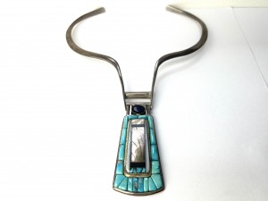 A spectacular silver and turquoise southwest choker $375