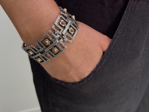 A fabulous vintage pewter bracelet by Robert Larin, Canada, 1960's, 1970's (SOLD)