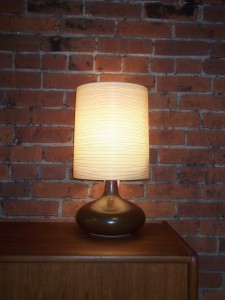 Magnificent Mid-century ceramic lamp by Lotte & Gunnar Bostlund - comes with it's original fiberglass shade - (SOLD)