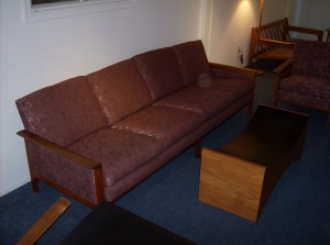 Stunning Danish teak 3 seater sofa by designer Hans Olsen -  has been recovered recently - Stylish and comfortable - perfect!! A steal at  (SOLD)