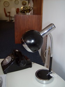 Cool Space-age black and chrome desk lamp - (SOLD)