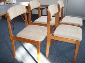 Fabulous set of 4 Mid-century modern teak dining chairs - (SOLD)