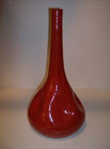 Beautiful Mid-century modern pottery vase - made in Portugal - stunning glaze - a must see - (SOLD)
