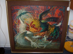 Fantastic Tretchikoff  art print on board and framed - fabulous subject matter - stunning colors - perfect for any Mid-century modern home - (SOLD)