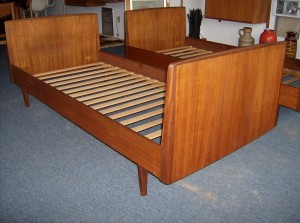 Incredible Danish teak single beds - amazing quality and craftsmanship - even the side rails are solid teak - the patina and grain are to die for - Sold seperately as singles, however you could put them together and make a king bed - (SOLD)