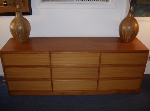 Incredible Danish teak 9 drawer dresser and/or credenza - this piece has beautiful dovetailed drawers, nice solid teak handles - gorgeous grain and patina - it measures - 76"L X 19" Width X 29"height - (SOLD)