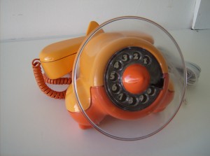 WOW, you don't see these everyday!! This Fabulous Retro Canadian made phone was designed in 1972 by John Tyson - condition - great - this phone dials out and receives calls, but does not ring - (SOLD)