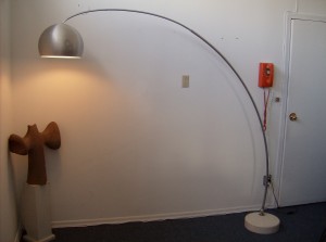 Extraordinary vintage adjustable arc lamp - brushed aluminum & chrome with a circular marble base for stability - perfect for over your coffee table/dining table/desk you decide - nice vintage condition with just a few minor dents in the aluminum shade - super price - (SOLD)