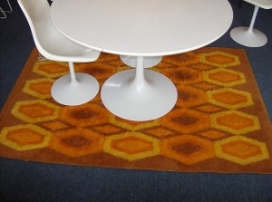 Vintage rug -  Did you say you need a pop of colour in your Mid-century modern/Retro inspired home - well this may be it - great size and condition - measures - 54"X 78" - (SOLD)