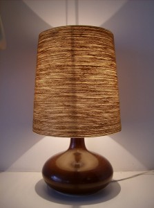 Gorgeous Mid-century modern designer Lotte Bostlund ceramic lamp w/original shade - SOLD