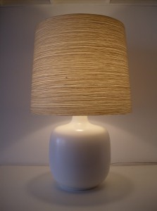 Unbelievably striking Mid-century modern designer Lotte Bostlund ceramic lamp with it's original fiberglass and impregnated yarn shade - what a beautiful glow - perfect for any style of home - (SOLD)