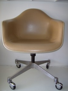 Incredible vintage original Eames arm chair for Herman Miller on a original vintage office base w/aftermarket castors - the vinyl is in really nice condition -perfect for your Mid-century modern home and/or office - Only - (SOLD)