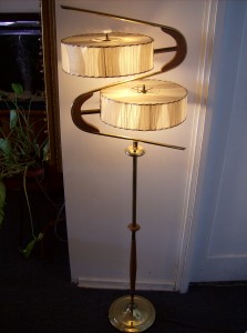 Incredible 1950's Atomic floor lamp - excellent vintage condition (with a couple small tears) - WOW - (SOLD)