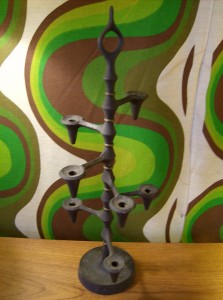 Spectacular 1960's metal candle holder - manufactured by Dansk Designs - designed by Jens Quistgaard - this is an early design - $75