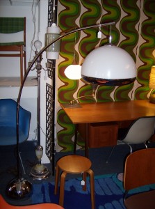 Funky 1960's/70's space-age chrome arc floor lamp - nice vintage condition - (SOLD)