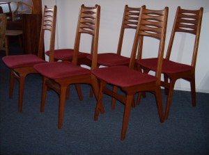 Striking set of 6 Mid-century modern teak dining chairs - incredible quality - exquisite design - WOW - (SOLD)