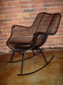 1950's wire mesh rocking chair by Russell Woodard Sculptura series - professionally restored to last another 60 years (SOLD)